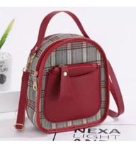Bolsa/ Mochila Feminina Xadrez Pequena Passeio