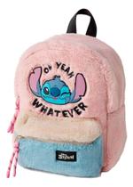 Bolsa Mochila Lilo E Stitch Infantil Pelúcia Rosa