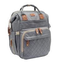 Bolsa Mochila Mala Maternidade Bebê Passeio Impermeável Multifuncional Menina Menino Unissex Cinza Neutra Lolly