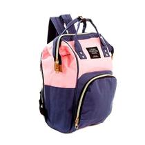 Bolsa Mochila Maternidade Mamãe Bebê Multifunção Azul com Rosa Bolsa Mochila Maternidade Mamãe Bebê Multifunção Azul com Rosa