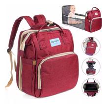 Bolsa Mochila Maternidade Vira Berço Troca Bebê Porta Fralda