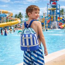 Bolsa-mochila natação-praia-viagem multiuso listrada cor:azul Bolsa-mochila natação-praia-viagem multiuso listrada cor:azul