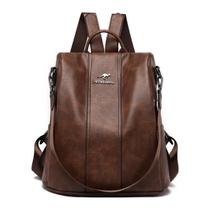 Bolsa Mochila Transversal Feminina Couro Costa Impermeável