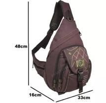 Bolsa mochila transversal lona reforçada grande vinho kvn201352