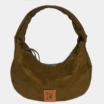 Bolsa Modelo Hobo de Camurça Sintética com Alça de Ombro