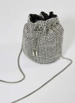 Bolsa, modelo saco, tamanho pequeno, 100% strass Bolsa, modelo saco, tamanho pequeno, 100% strass