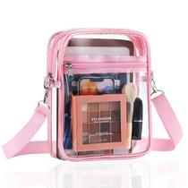 Bolsa MoKo Clear Crossbody com alça ajustável rosa