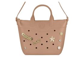 Bolsa Moleca Estilo Tote Com Alça Removível E Enfeites Personalizados Nude