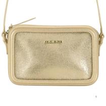 Bolsa Moleca Transversal Casual Metalizada Feminina Dourada