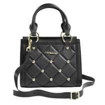 Bolsa Moleca Transversal Pequena Pedraria Alça de Mão Feminina Preto - Bolsa Moleca Transversal Pequena Pedraria Alça de Mão Feminina Preto -