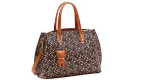 Bolsa Monograma Art Chenson Café + Alça Tira colo