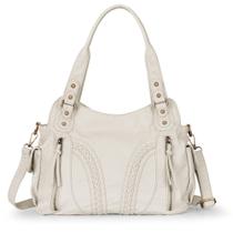 Bolsa Montana West de couro macio lavado bege MWC-019BG