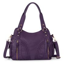 Bolsa Montana West em couro macio lavado roxo MWC-019PP
