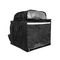 Bolsa Motoboy em Nylon espessura 600 com reforços laterais de couro e alças em Couro, Preto sem Isopor Bolsa Motoboy em Nylon espessura 600 com reforços laterais de couro e alças em Couro, Preto sem Isopor