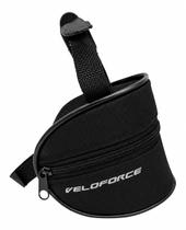 Bolsa MTB para Selim Bicicleta Preta 0,45L Nylon Compacta Com Fixação tiras autocolantes Para Ferramentas e Acessórios