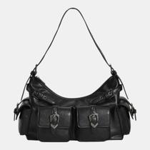 Bolsa Multipocket Via Marte Média Preta com Grafite Bolsa Multipocket Via Marte Média Preta com Grafite