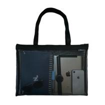Bolsa Multiuso Com Alça Telinha Pasta Documento Papel Zimpor A3 A4 Cor Preto