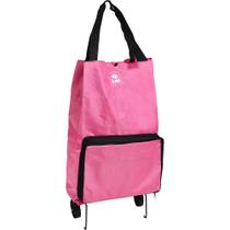 Bolsa Multiuso Dobrável com Rodinhas Rosa Bel