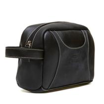 Bolsa Nécessaire De Couro Legítimo com Bolso Frontal e Alça Bolsa Nécessaire De Couro Legítimo com Bolso Frontal e Alça