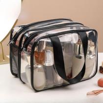 Bolsa Necessaire Feminina Transparente Grande Viagem Bolsa Organizadora Maquiagem Cosméticos