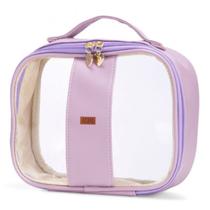 Bolsa Necessaire Grande Organizadora Transparente Lilás Guardar Maquiagem Higiene Pessoal Remédios Bolsa Necessaire Grande Organizadora Transparente Lilás Guardar Maquiagem Higiene Pessoal Remédios