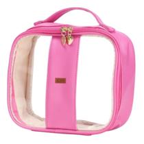 Bolsa Necessaire Grande Organizadora Transparente Rosa Pink Viagem Maquiagem SkinCare Produtos Higiene Bolsa Necessaire Grande Organizadora Transparente Rosa Pink Viagem Maquiagem SkinCare Produtos Higiene