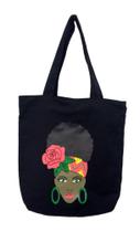 Bolsa Negra Afro Tecido Ecobag Sacola Feminina 100% Algodão - DB