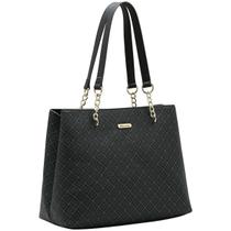 Bolsa Ombro Chenson Média Elemento Gráfico Feminina 3485612 Cor:Preto