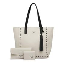 Bolsa Ombro Feminina 3 Peças +Carteira +Porta Cartão Branco