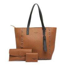 Bolsa Ombro Feminina 3 Peças +Carteira +Porta Cartão Marrom Bolsa Ombro Feminina 3 Peças +Carteira +Porta Cartão Marrom