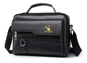 Bolsa ombro masculina couro p.u pequena