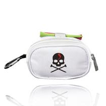 Bolsa organizadora de bolas de golfe Mimeile Skull, poliéster branco