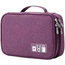 Bolsa organizadora de cabos de viagem Lanola Purple Double Layer