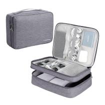 Bolsa organizadora de eletrônicos de cabo LENTION impermeável cinza Bolsa organizadora de eletrônicos de cabo LENTION impermeável cinza