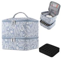 Bolsa organizadora de esmaltes Buruis de dupla camada azul claro Bolsa organizadora de esmaltes Buruis de dupla camada azul claro