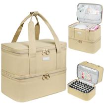 Bolsa organizadora de esmaltes LEFORZ Cáqui de dupla camada