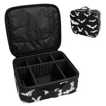Bolsa organizadora de maquiagem 9CH Goth Halloween com divisórias ajustáveis Bolsa organizadora de maquiagem 9CH Goth Halloween com divisórias ajustáveis