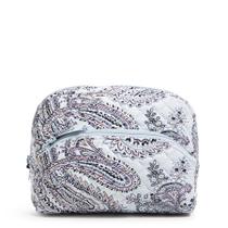 Bolsa organizadora de maquiagem cosmética Vera Bradley Cotton Soft Sky Bolsa organizadora de maquiagem cosmética Vera Bradley Cotton Soft Sky