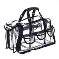 Bolsa organizadora de maquiagem Jula Vance Professional em PVC transparente