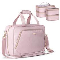 Bolsa organizadora de maquiagem Prokva Professional Travel Case rosa