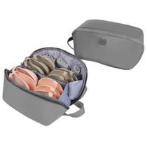 Bolsa organizadora de roupa íntima de viagem MOSSTYUS impermeável cinza Bolsa organizadora de roupa íntima de viagem MOSSTYUS impermeável cinza
