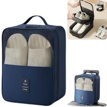 Bolsa Organizadora de Sapatos Viagem Impermeável 3 Compartimentos Portátil