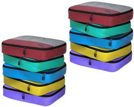 Bolsa Organizadora Dot&Dot 10 Cubos de Embalagem Grandes para Viagem 45x32x8 cm Bolsa Organizadora Dot&Dot 10 Cubos de Embalagem Grandes para Viagem 45x32x8 cm