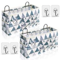 Bolsa organizadora para pendurar na parede, tecido de linho Kanrichu, 2 unidades