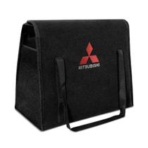 Bolsa Organizadora Porta Malas Logo Mitsubishi Carpete Preto 20 Litros