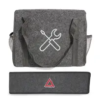 Bolsa Organizadora Porta Malas Universal + Capa Porta Triângulo de Sinalização Carpete Grafite Automotivo Bolsa Organizadora Porta Malas Universal + Capa Porta Triângulo de Sinalização Carpete Grafite Automotivo