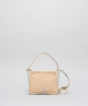 Bolsa p Couro Rafia - Palha Natural