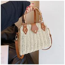 Bolsa Palha Artesanal Alça Bambu de Mão e material sintético Tiracolo/Transversal Moda Feminina