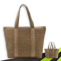 Bolsa Palha Praia Verão Feminina Grande com Ziper 1081