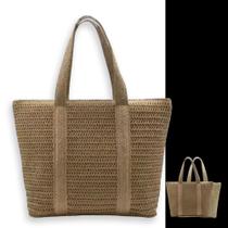 Bolsa Palha Praia Verão Feminina Grande com Ziper 1081